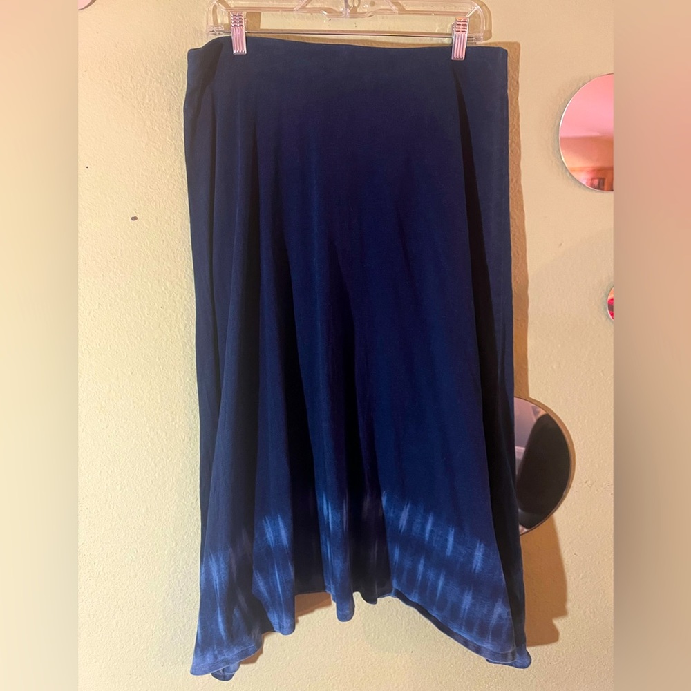 J. JILL DENIM TIE DYE A LINE MAXI SKIRT